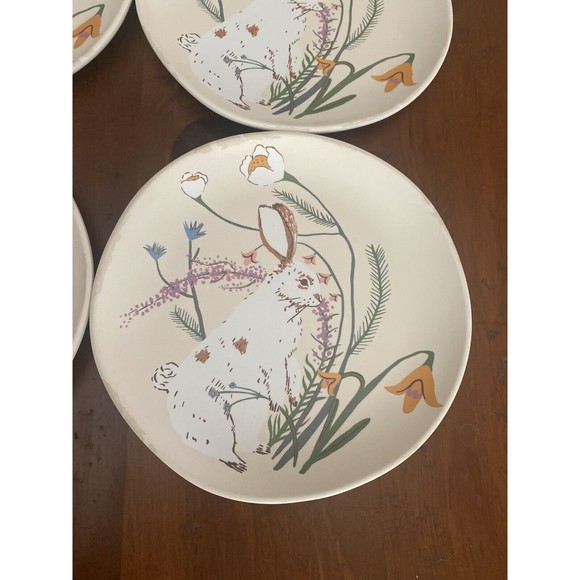 Threshold Easter Bunny vintage style Salad Luncheon Plates Set 4 NWT - Picture 1 of 10